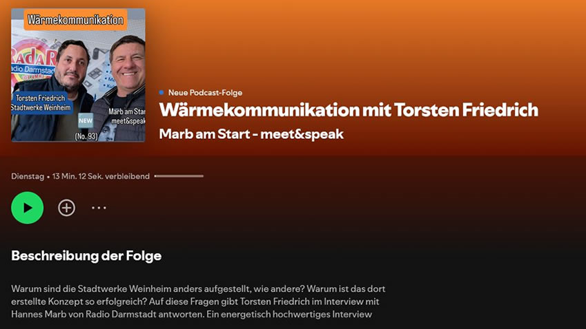 Wärmekommunikation mit Marb am Start